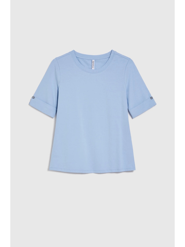 Moodo Bavlnené tričko svetlomodré Moodo