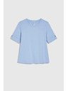 Moodo Bavlnené tričko svetlomodré Moodo