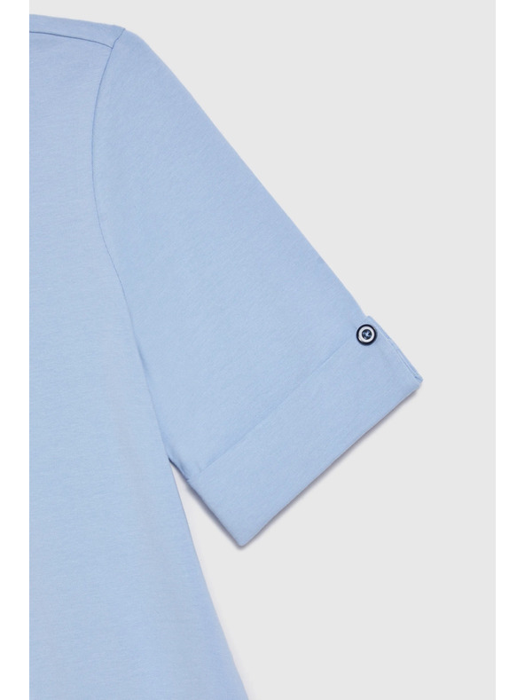 Moodo Bavlnené tričko svetlomodré Moodo