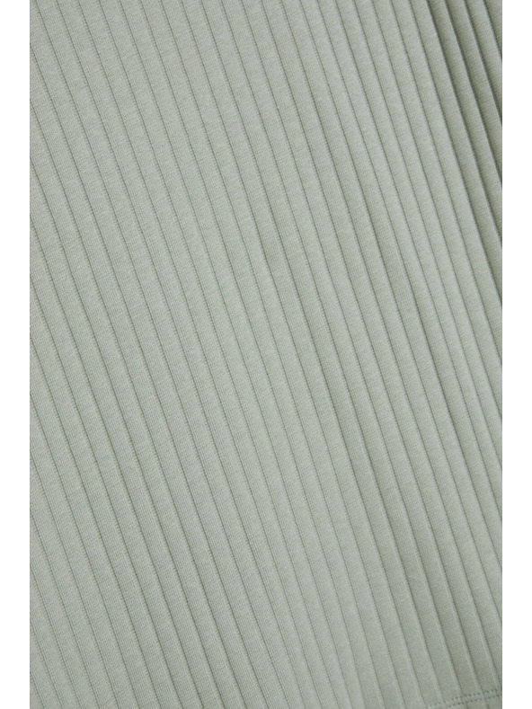 Moodo Olivová blúzka z rebrovaného materiálu Moodo