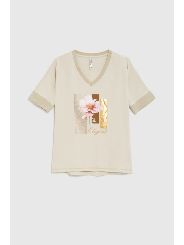 Moodo Blúzka s potlačou béžová Moodo