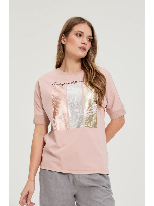 Moodo Bavlnená blúzka s potlačou Moodo