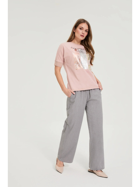 Moodo Bavlnená blúzka s potlačou Moodo