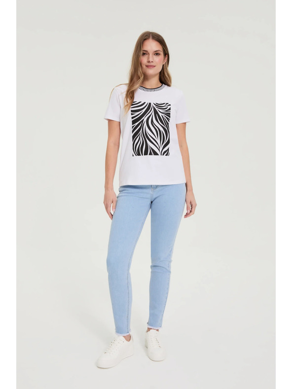 Moodo Tričko s potlačou biele Moodo