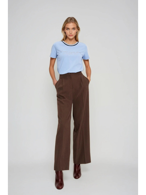 Moodo Blúzka s nápisom svetlomodrá Moodo