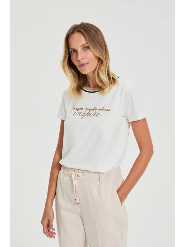 Moodo Blúzka s nápisom biela Moodo