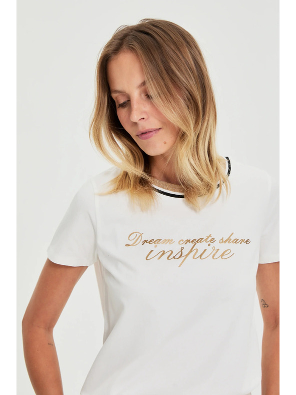 Moodo Blúzka s nápisom biela Moodo