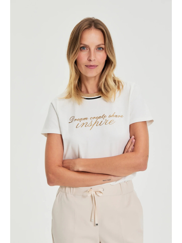 Moodo Blúzka s nápisom biela Moodo