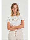 Moodo Blúzka s nápisom biela Moodo