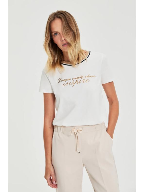 Moodo Blúzka s nápisom biela Moodo