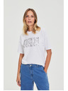 Moodo Bavlnené tričko s potlačou biele Moodo