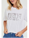 Moodo Bavlnené tričko s potlačou biele Moodo