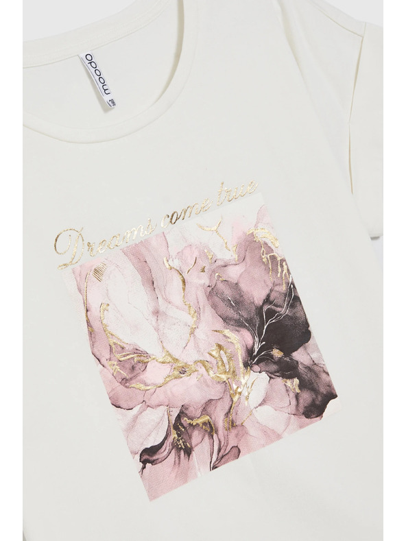 Moodo Tričko s potlačou ecru Moodo