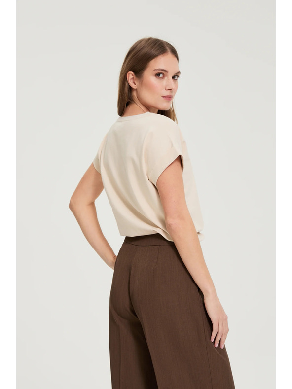 Moodo Blúzka s nápisom béžová Moodo