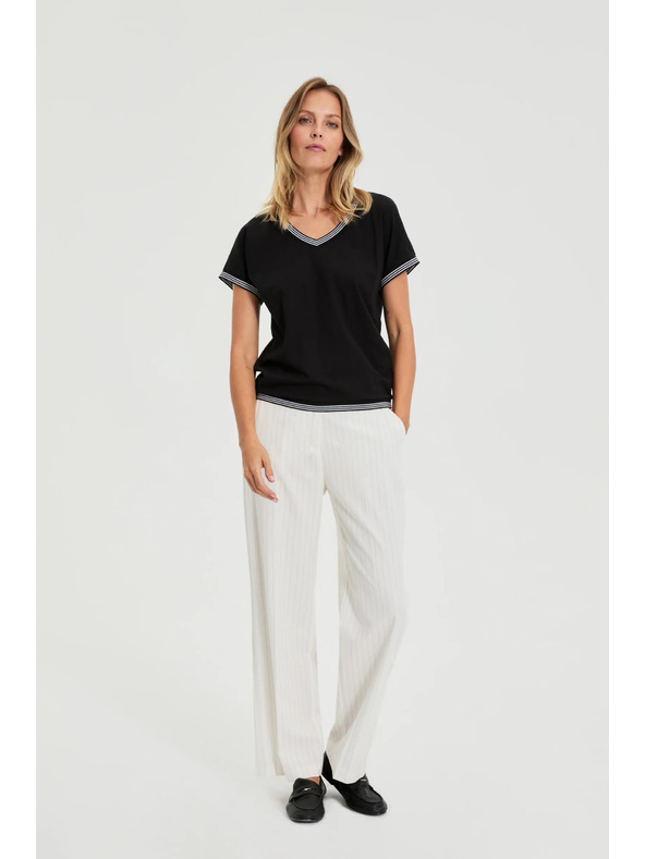 Moodo Bavlnená blúzka čierna Moodo