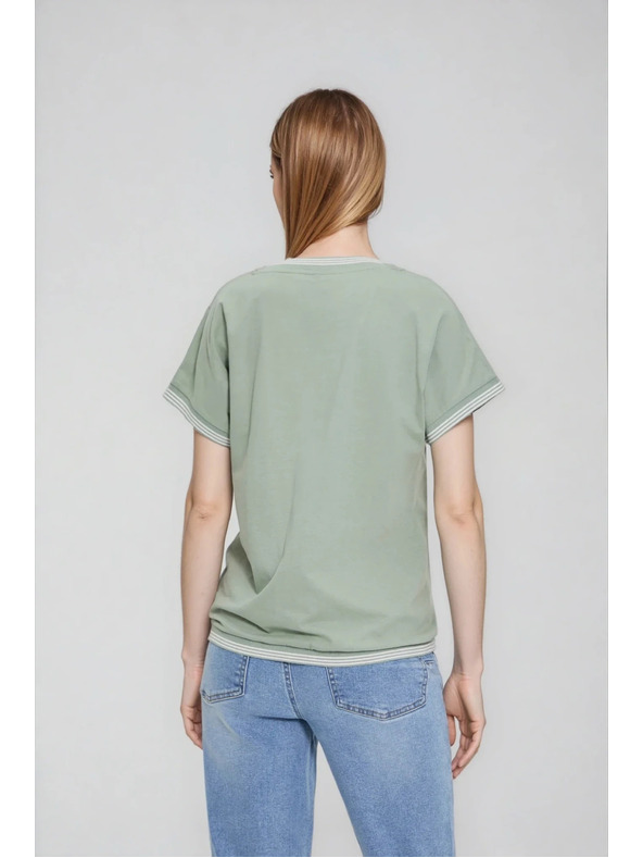 Moodo Bavlnená blúzka olivová Moodo