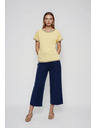 Moodo Žltá blúzka s ozdobným lemovaním Moodo