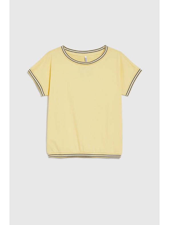 Moodo Žltá blúzka s ozdobným lemovaním Moodo