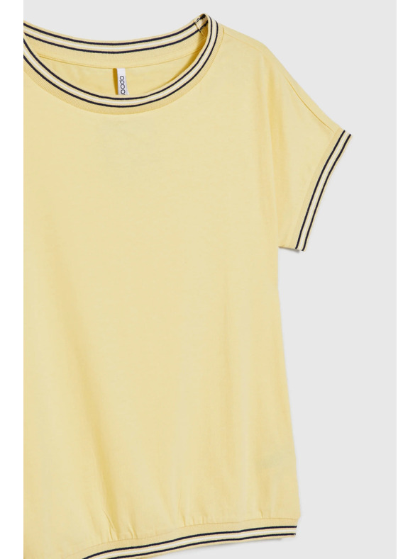 Moodo Žltá blúzka s ozdobným lemovaním Moodo