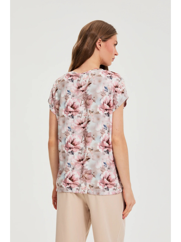 Moodo Ružová kvetovaná blúzka Moodo