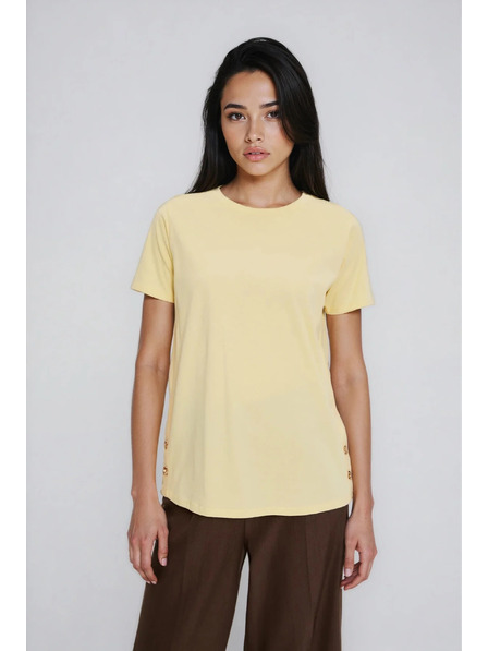 Moodo Žltá blúzka s ozdobnými gombíkmi Moodo