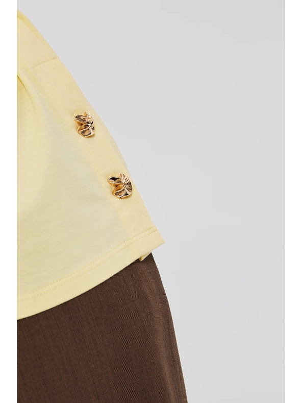 Moodo Žltá blúzka s ozdobnými gombíkmi Moodo