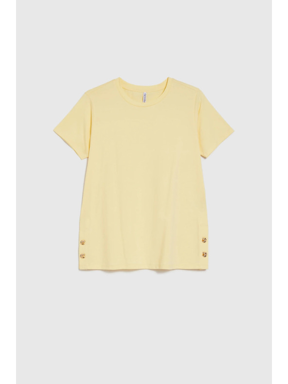 Moodo Žltá blúzka s ozdobnými gombíkmi Moodo