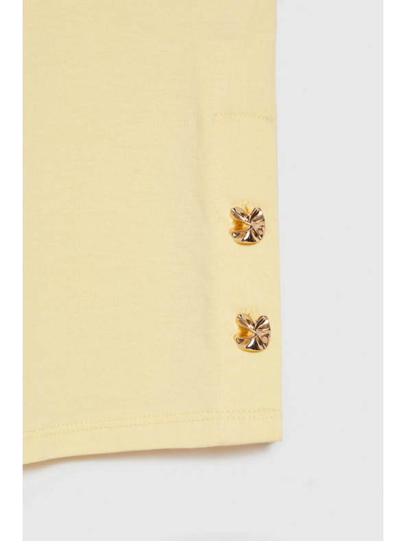 Moodo Žltá blúzka s ozdobnými gombíkmi Moodo