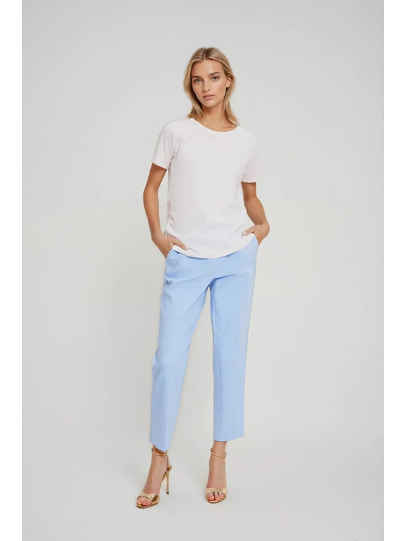 Moodo Biela blúzka s ozdobnými gombíkmi Moodo