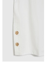 Moodo Biela blúzka s ozdobnými gombíkmi Moodo
