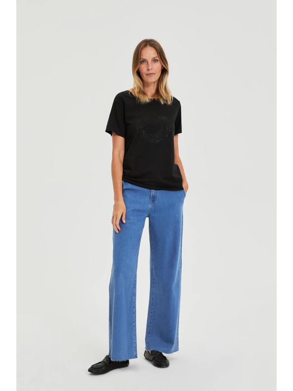 Moodo Čierna blúzka s vreckami Moodo