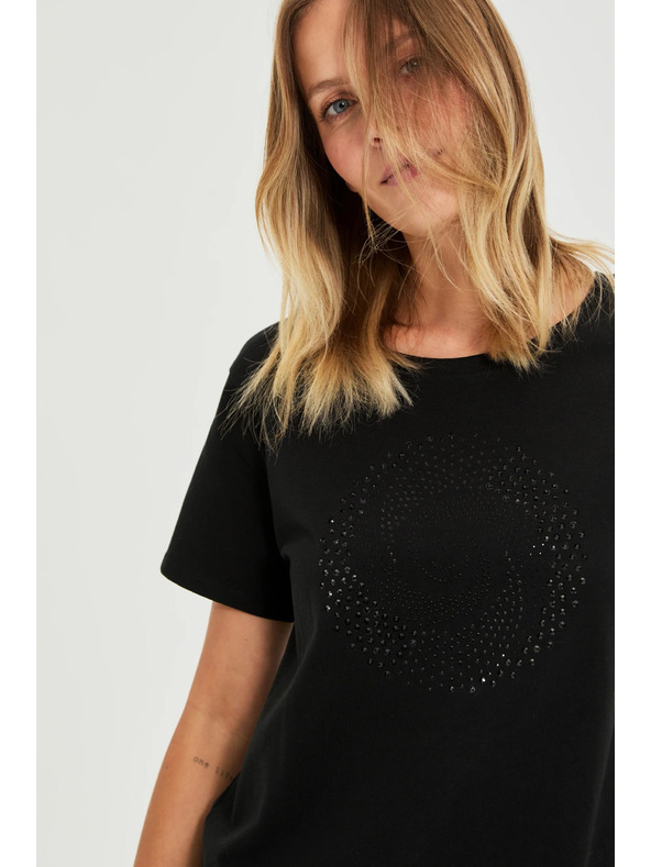 Moodo Čierna blúzka s vreckami Moodo