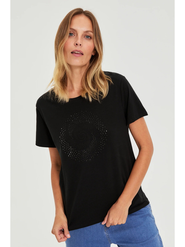 Moodo Čierna blúzka s vreckami Moodo