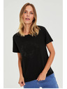 Moodo Čierna blúzka s vreckami Moodo