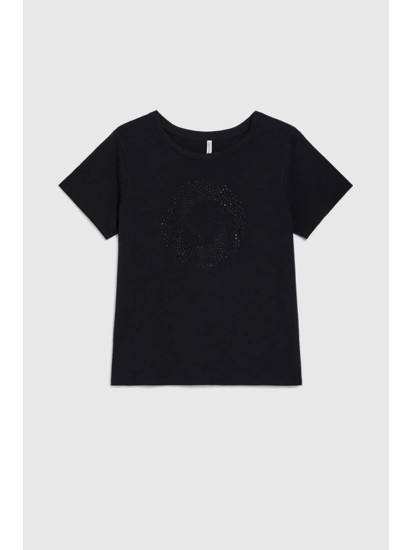 Moodo Čierna blúzka s vreckami Moodo