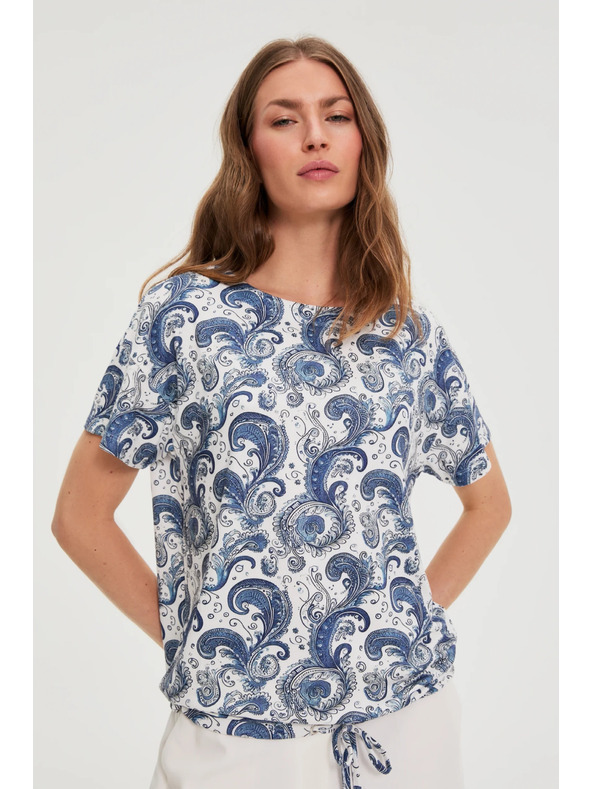 Moodo Top s paisley vzorom biely Moodo