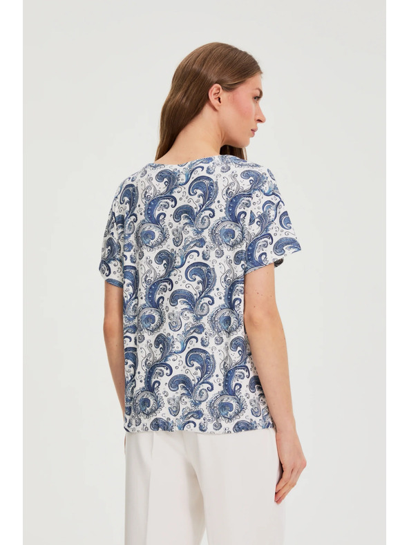 Moodo Top s paisley vzorom biely Moodo