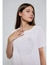 Moodo Biela blúzka s vreckami Moodo