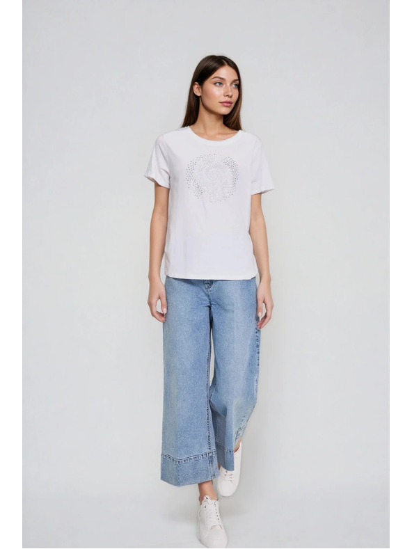 Moodo Biela blúzka s vreckami Moodo