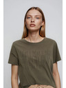 Moodo Olivová blúzka s vreckami Moodo