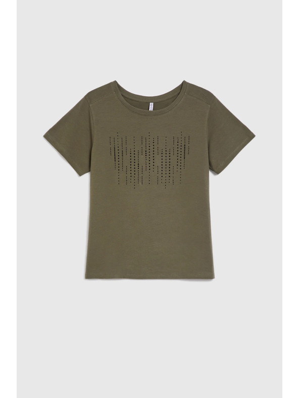 Moodo Olivová blúzka s vreckami Moodo