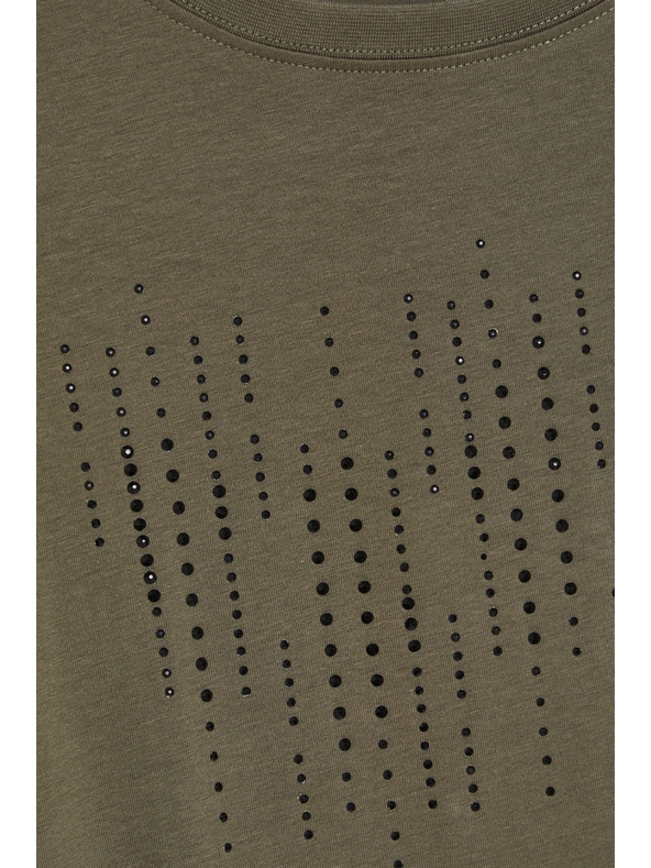 Moodo Olivová blúzka s vreckami Moodo