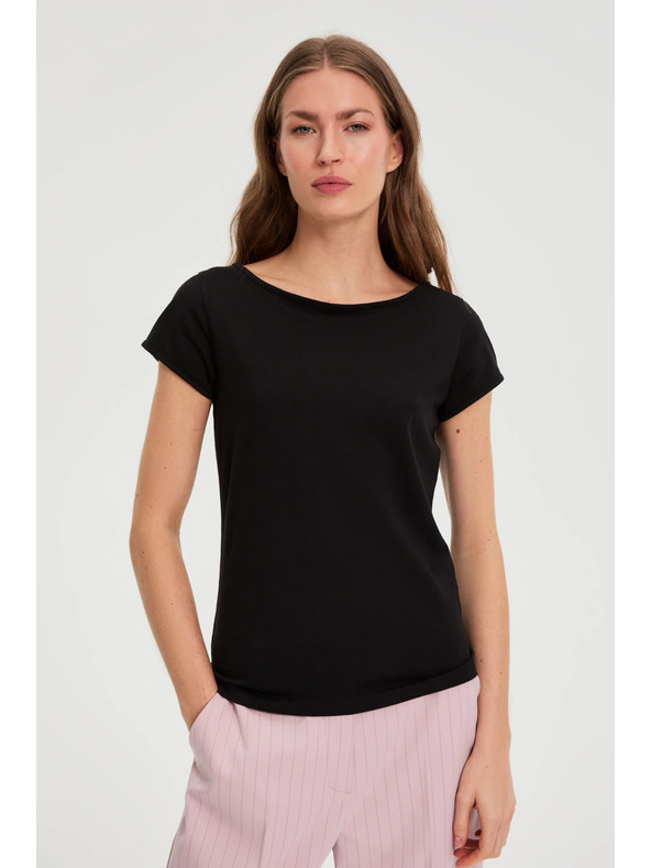 Moodo Bavlnené tričko čierne Moodo