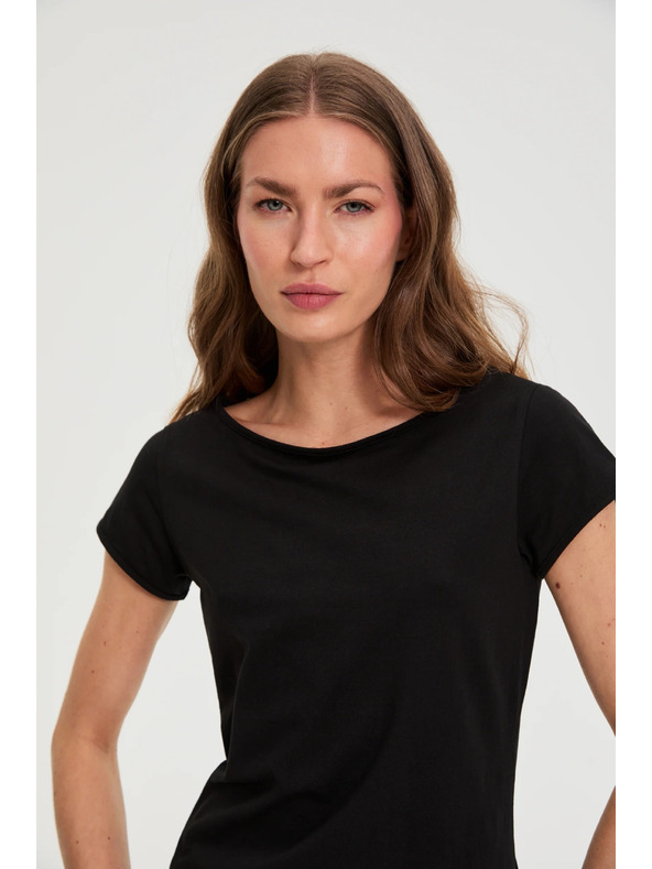 Moodo Bavlnené tričko čierne Moodo