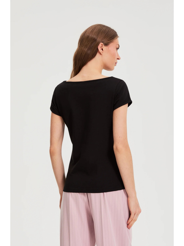 Moodo Bavlnené tričko čierne Moodo