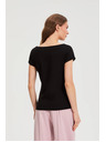 Moodo Bavlnené tričko čierne Moodo