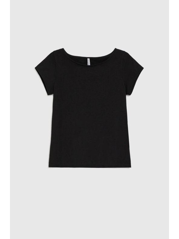Moodo Bavlnené tričko čierne Moodo