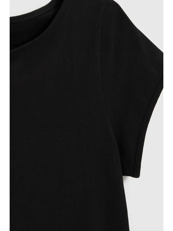 Moodo Bavlnené tričko čierne Moodo