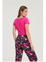 Moodo Bavlnené tričko fuchsiové Moodo