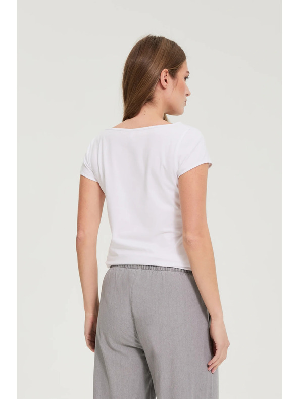 Moodo Bavlnené tričko biele Moodo